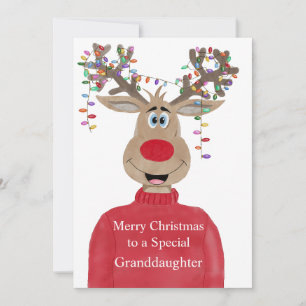Cartão De Festividades Netinha Reindeer Natal Personalizável