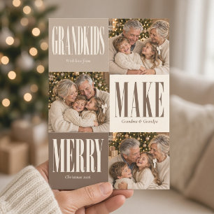 Cartão De Festividades Netos Fazem o Natal Alegre Foto Três Natal