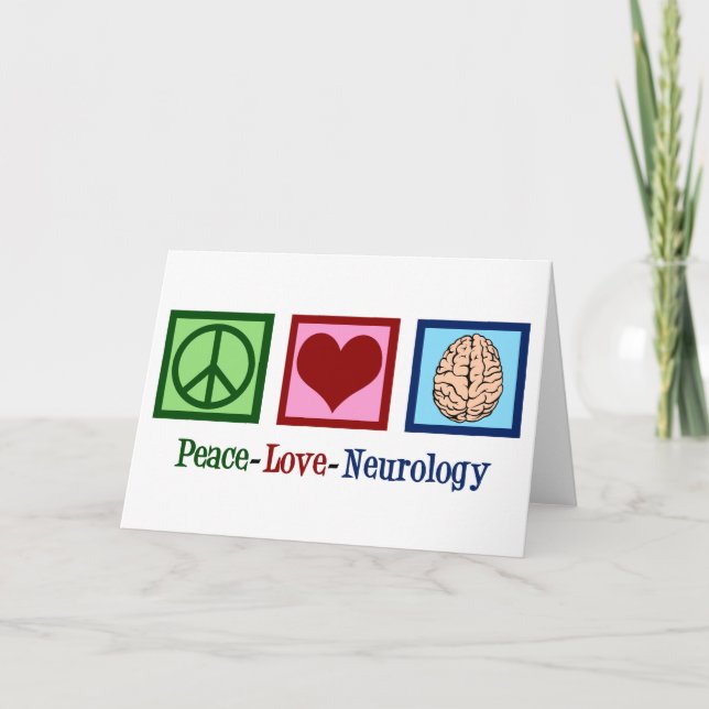Cartão De Festividades Neurologia de Paz e Amor (Frente)