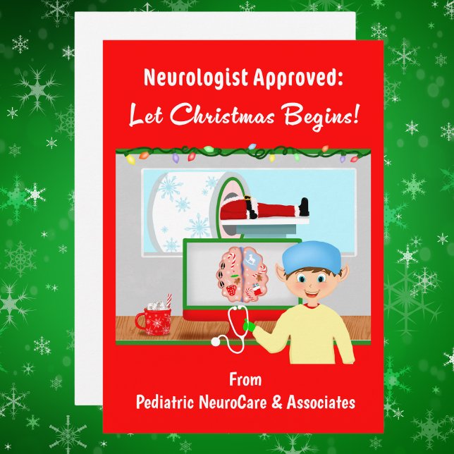 Cartão De Festividades Neurologista Aprovado: Papais noeis De Natal Começ (Criador carregado)