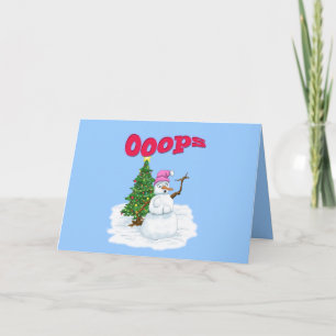 Cartão De Festividades Neve com árvore de natal