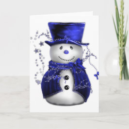 Cartão De Festividades Neve de Natal Azul