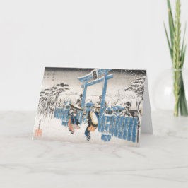 Cartão De Festividades Neve de Natal Japonesa