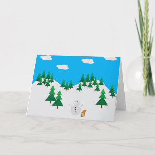 Cartão De Festividades Neve e esquilo no campo