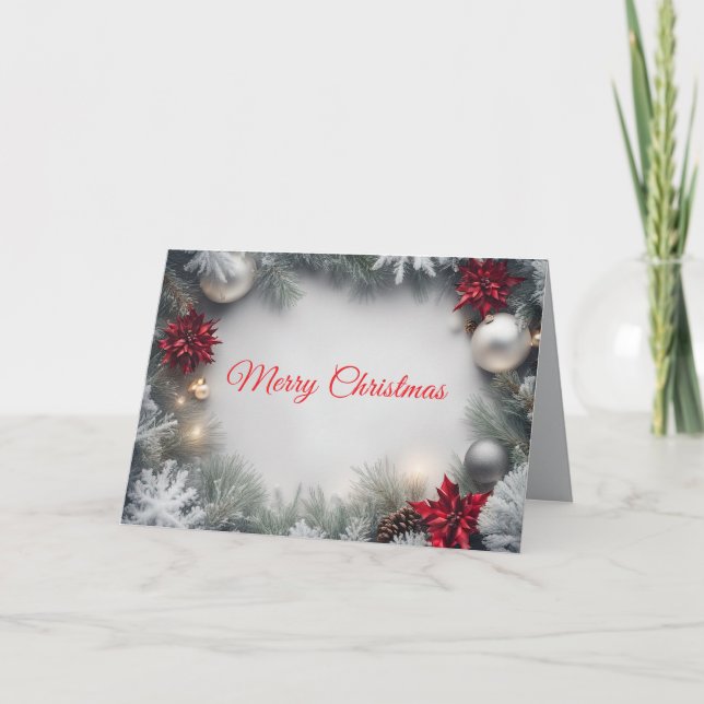 Cartão De Festividades Neve e Prata - Do Meu Para o Seu Natal (Frente)