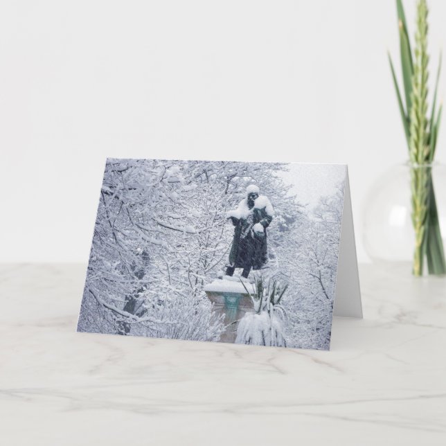 Cartão De Festividades Neve em Cardiff (Frente)