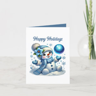Cartão De Festividades Neve festiva e personalizável de Natal