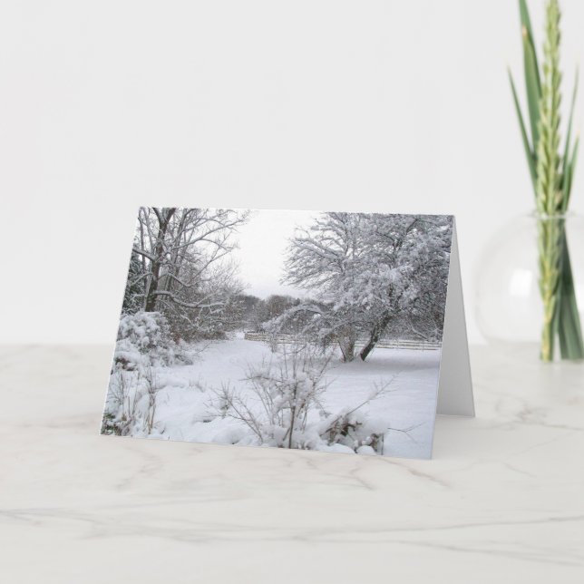 Cartão De Festividades Neve Para O Natal (Frente)