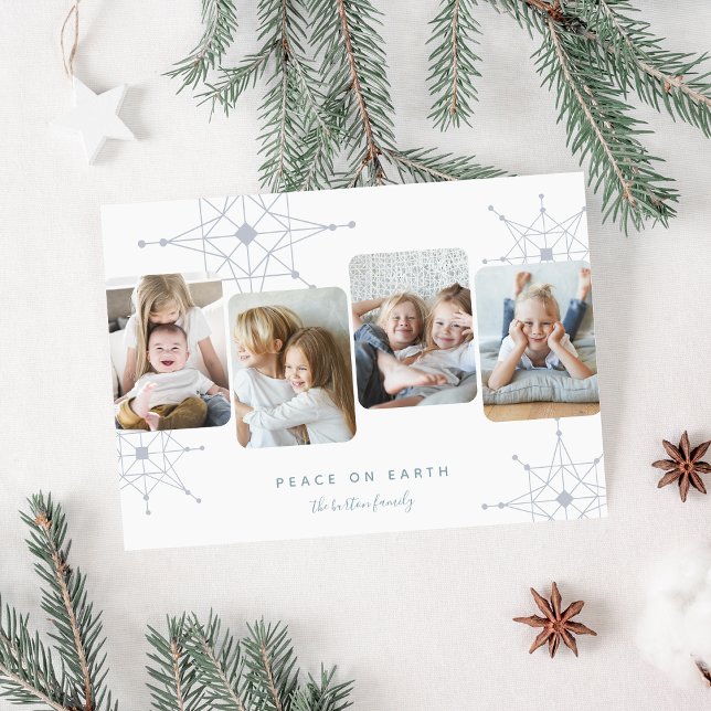 Cartão De Festividades Neve Retroativa | 4 Fotocolagem Paz na Terra (Criador carregado)