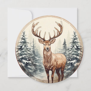 Cartão De Festividades Neve Silenciosa - Um Momento De Natal Em Woodland