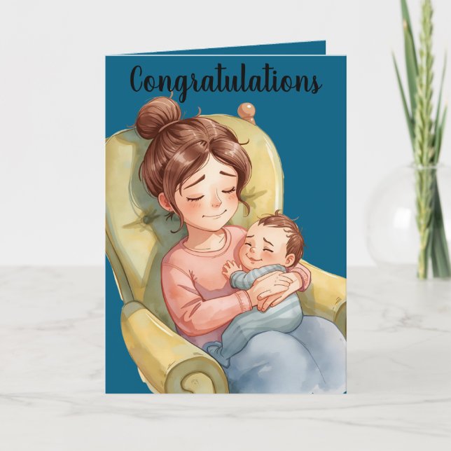 Cartão De Festividades New baby greeting Folded Holiday Card (Frente)