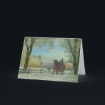 Cartão De Festividades New England Sleigh Ride, Gallery Card (Christmas)<br><div class="desc">Winter is one of our most delightful seasons,  and this image reminds me of an old fashioned Christmas or a Currier and Ives Print.  That's the feeling and look I was trying to create.  Hope you like it.  This makes a great Christmas Card.   Customize it however you want.</div>