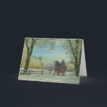 Cartão De Festividades New England Sleigh Ride, Gallery Card (Christmas)<br><div class="desc">Winter is one of our most delightful seasons,  and this image reminds me of an old fashioned Christmas or a Currier and Ives Print.  That's the feeling and look I was trying to create.  Hope you like it.  This makes a great Christmas Card.   Customize it however you want.</div>