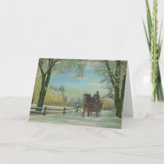 Cartão De Festividades New England Sleigh Ride, Gallery Card (Christmas)