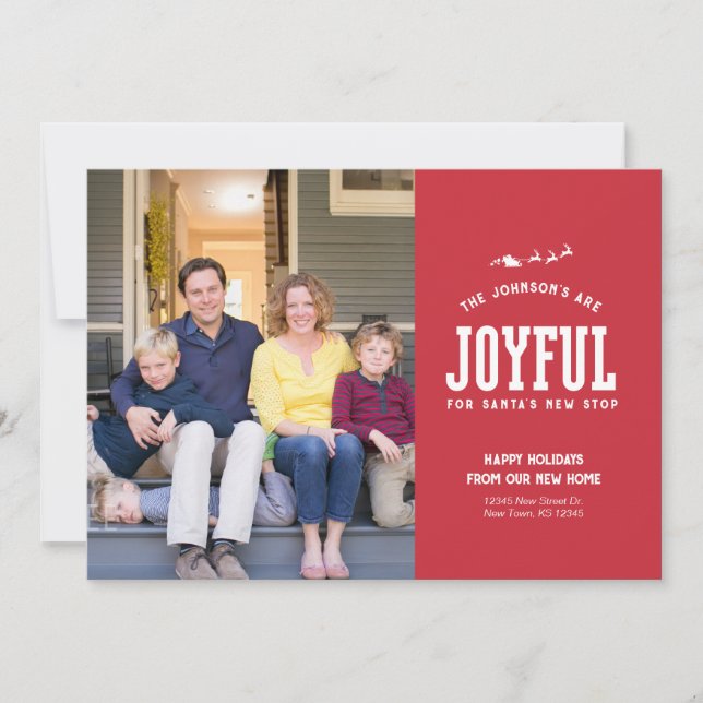 Cartão De Festividades New Home Christmas Photo Card Moving Announcement (Frente)