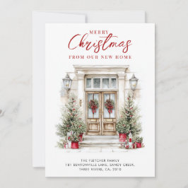 Cartão De Festividades New Home Elegant Watercolor Front Door Photo