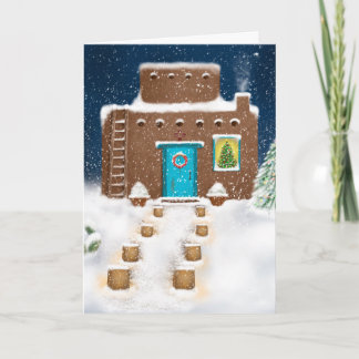 Cartão De Festividades New Mexico Adobe Christmas Scene Holiday Card