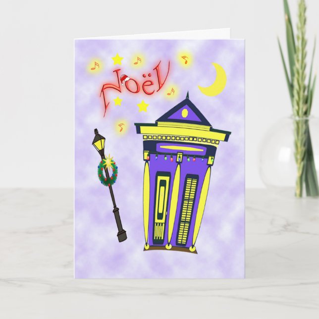 Cartão De Festividades New Orleans Shot Gun House Noël (Frente)