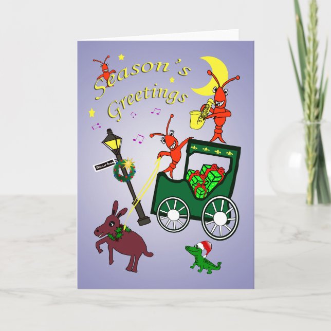 Cartão De Festividades New Orleans Themed Season's Greetings (Frente)