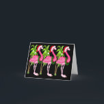 Cartão De Festividades New Pink Flamingo Christmas Cards<br><div class="desc">This has been a popular design on white with the flamingos alone, so I decided to play with it anyway ... . ; ) Choose white or black - any color background, change or delete the inside text, choose your paper stock ... and enjoy! See my Collections for so much...</div>