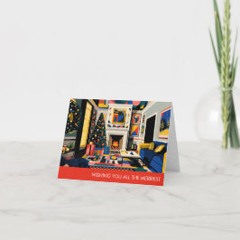 Cartão De Festividades New Wave 1980s Pop Art Christmas Card