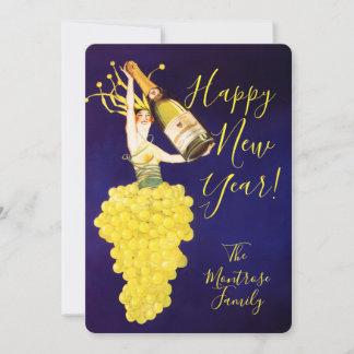 Cartão De Festividades New Year Card | Champagne Grapes