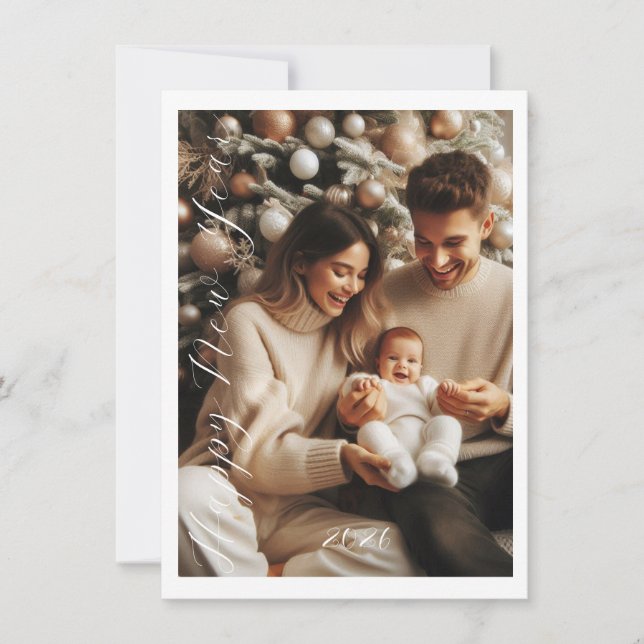 Cartão De Festividades New Year Celebration Card | Family Card (Frente)