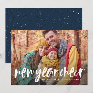 Cartão De Festividades New year cheer playful funky writing photo card