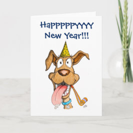 Cartão De Festividades New Year: Dog (Boom Boom)