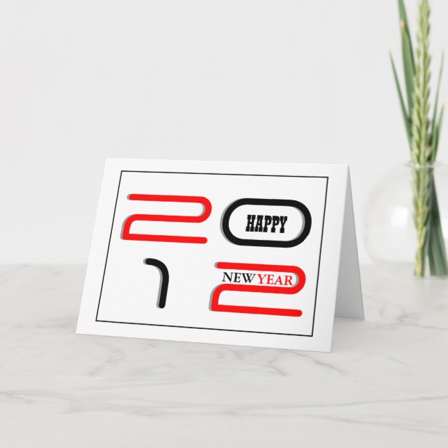 Cartão De Festividades New year greeting modern (Frente)
