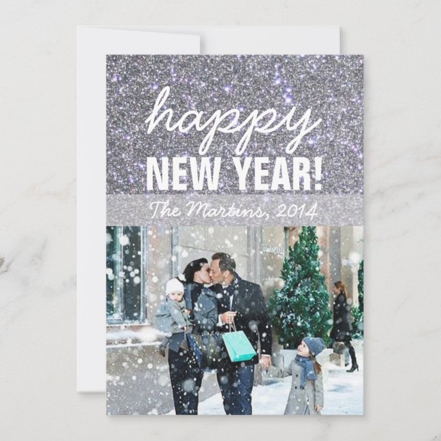 Cartão De Festividades New Year Greeting Photo Card (Frente)