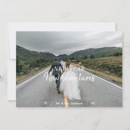 Cartão De Festividades New Year New Adventures | Newlywed Photo Flat