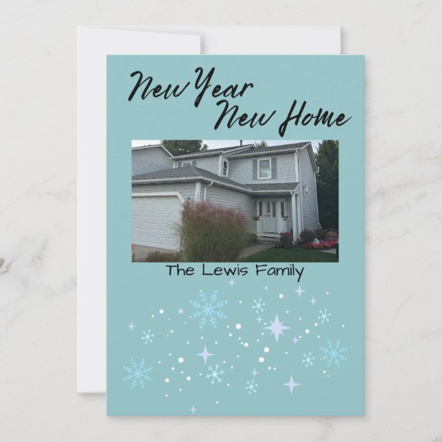 Cartão De Festividades New Year New Home Snowflake Christmas Card (Frente)
