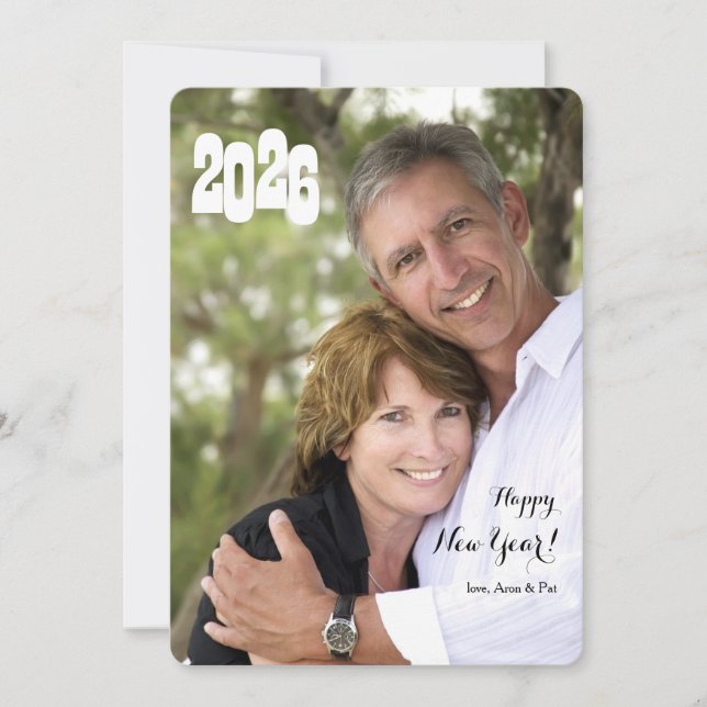 Cartão De Festividades New Year Photo Card (2) (Frente)