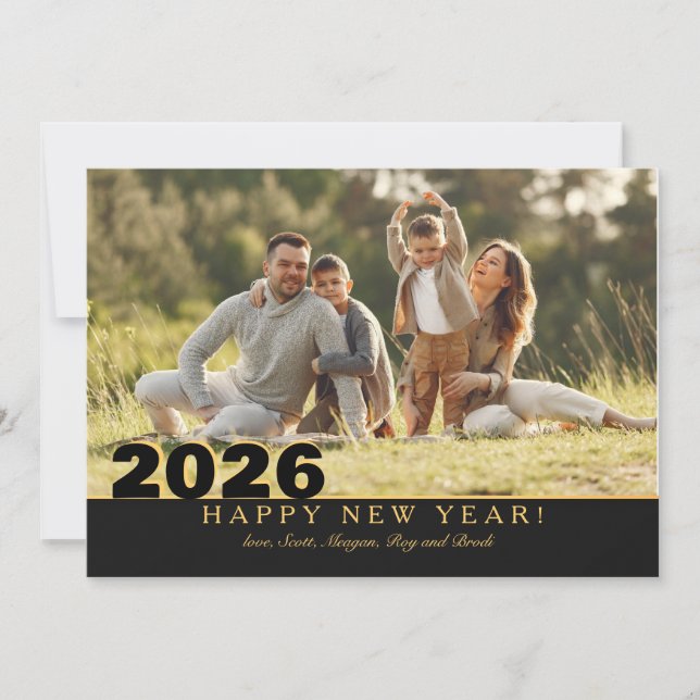 Cartão De Festividades New Year Photo Holiday Greeting Card (Frente)