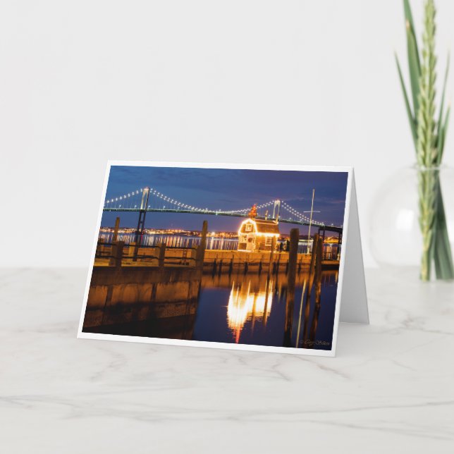 Cartão De Festividades Newport Bridge Christmas Tree Holiday Card (Frente)