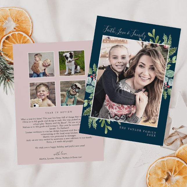 Cartão De Festividades Newsletter da família e amor vitalício (Criador carregado)