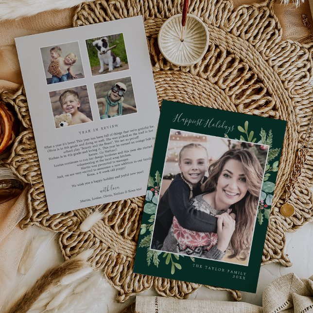 Cartão De Festividades Newsletter dos feriados mais felizes do Natal (Criador carregado)