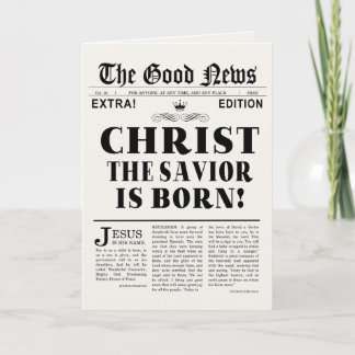 Cartão De Festividades Newspaper Headline Christmas Card