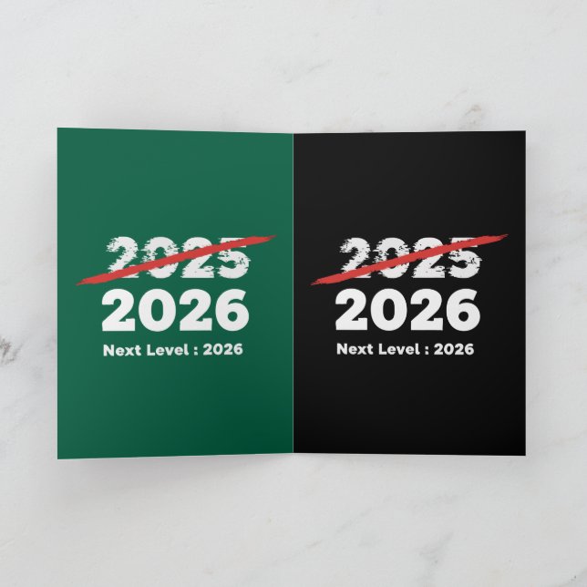 Cartão De Festividades Next Level 2026 | Funny Goodbye 2025 New Year's  (Interior)