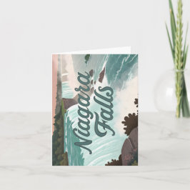 Cartão De Festividades Niagara Falls Vintage Textured Illustration