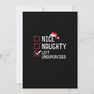 Cartão De Festividades Nice Naughty Left Unsupervised Christmas List 
