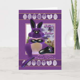 Cartão De Festividades Niece Easter Card, with Easter Bunny