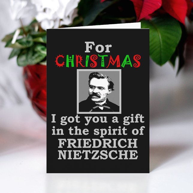 Cartão De Festividades Nietzsche Humor Christmas (Criador carregado)