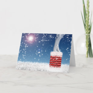 Cartão De Festividades Night Before Christmas Scene Holidays Blank Inside