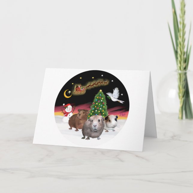 Cartão De Festividades NightFlight - 3 Guinea Pigs (Frente)