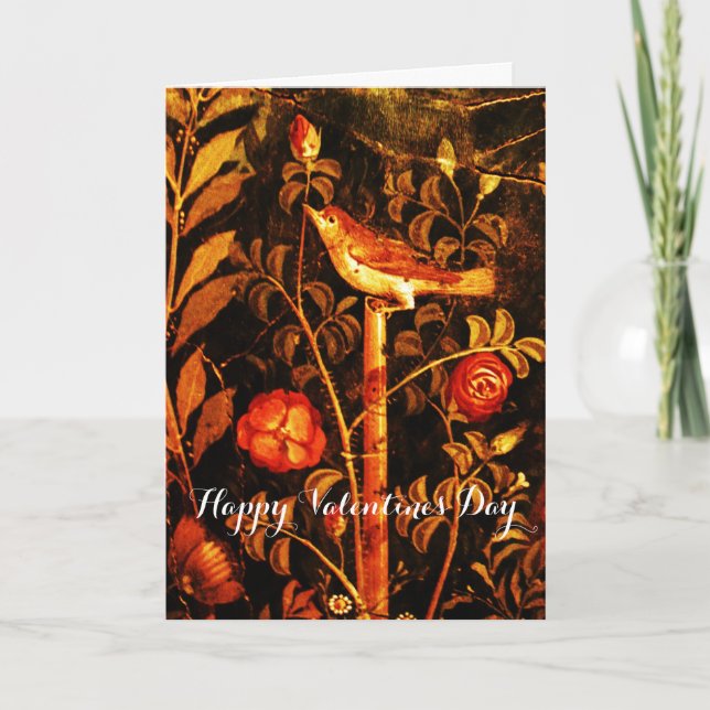 Cartão De Festividades NIGHTINGALE COM Dia de os namorados ROSA (Frente)