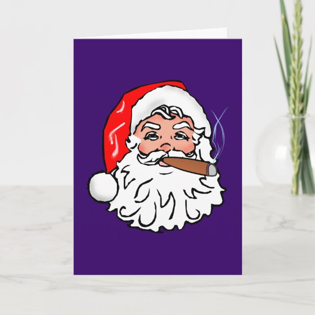 Cartão De Festividades Nikolaus papai noel cigarro Papai Noel cigar (Frente)