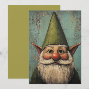 Cartão De Festividades Nisse de Natal - Arte Tradicional de Férias Nórdic