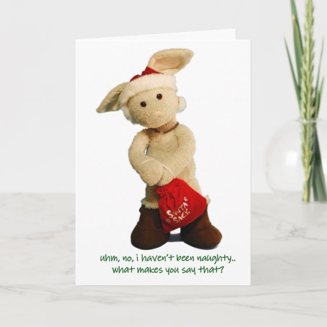 Cartão De Festividades no, i haven't been naughty.. Christmas Card 2 (Frente)
